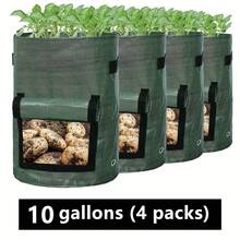 Sacs de culture, bacs à pommes de terre avec rabat et poignées, pots de jardin en tissu durable et résistants, convenant à la plantation d'oignons, de fruits, de tomates, de carottes, de légumes. Sacs de plantation de jardin pour usage extérieur, avec trous de drainage. Idéal pour Pâques, plantes, jardinage, jardinières d'extérieur, décoration de la maison, décoration de jardin, balcon, décoration de cour - Multicolore - Voir 8