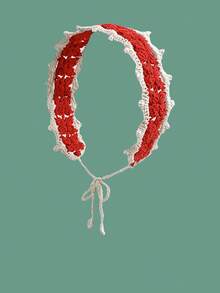 1pc Handmade Crochet Floral Lace Knitted Long Headband, Spring/Summer Ins Vibe Accessory, Floral Countryside Style Headscarf, Retro French Knitted Handmade Headband, Sweet & Cute Daisy Crochet Holiday Essential Hair Accessories Summer Beach Hair Bands,Travel - Multicolor - View 9