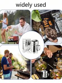 1pc Stainless Steel Powder Duster, Spice Jar With Lid, Cocoa Powder Shaker, Seasoning Powder Dispenser, Manual Powder Sifter, Powdered Sugar Shaker, Pepper Mill With Handle, Multi-Hole Spice Seasoning Bottle, Suitable For Icing Sugar - Multicolor - View 8