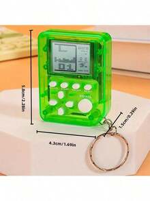 立方体游戏机钥匙扣，迷你饮酒游戏手柄吊坠，复古街机游戏钥匙扣，万圣节/感恩节/圣诞节礼物，跨境掌上游戏机玩具经典怀旧立方体游戏钥匙扣吊坠 - 彩色 - 查看 3