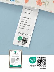 情人节玫瑰爱心印花被套套装（2/3件），包含1件被套和1/2件枕套（不含被芯），柔软透气，时尚卧室/宿舍必备，可机洗，通过Oeko-Tex认证 - 彩色 - 查看 11