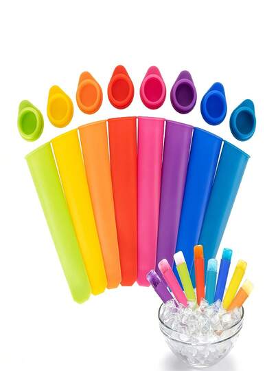 6/12pcs Silicone Popsicle Mold Set | Reusable Lidded Tubes With Leak-Proof Design, Perfect For Homemade Yogurt Bars, Juice, Popsicles, And Snacks | Soft Silicone For Easy One-Press Release