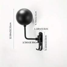 1 Set Multi-Function Helmet Wall Mount Rack, Spherical Helmet Holder With Space-Saving Wall-Mounted Design, Metal Structure With Soft Protective Pad To Prevent Scratches, Built-In Extra Hooks For Gloves, Keys, Hats, Masks And Other Accessories, Suitable For Motorcycle, Bicycle, Sled, Ski And Other Sports Helmets, Great For Garage, Entryway, Wardrobe, Home, And Store Organization - Multicolor - View 6