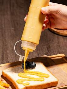 1个挤压式酱料瓶，尖嘴调味品分配器，带盖，耐用，透明分配瓶，防漏厨房调味品分配器，适用于沙拉酱、果酱、烘焙酱和其他酱料。 - 彩色 - 查看 8