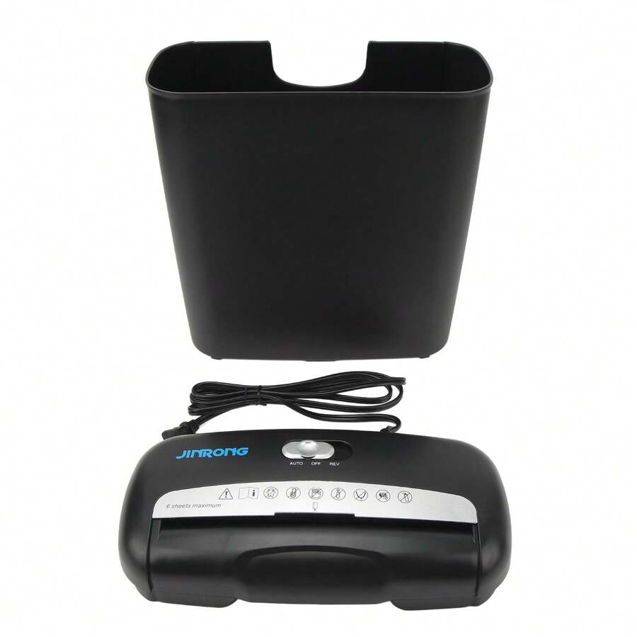 Strip Cut Shredder Desktop Electric Paper Document Cutter for Home School Office - Negro - Ver 1