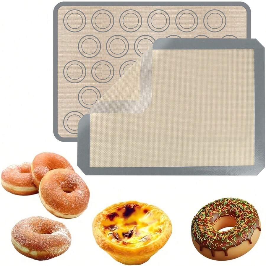 2pcs Silicone Baking Mat Set, Oven Baking Liners For Home And Commercial Use - - - View 1