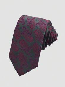 1条男士时尚复古腰果图案领带，百搭，适合休闲、派对、节日、送礼等场合 - 彩色 - 查看 12