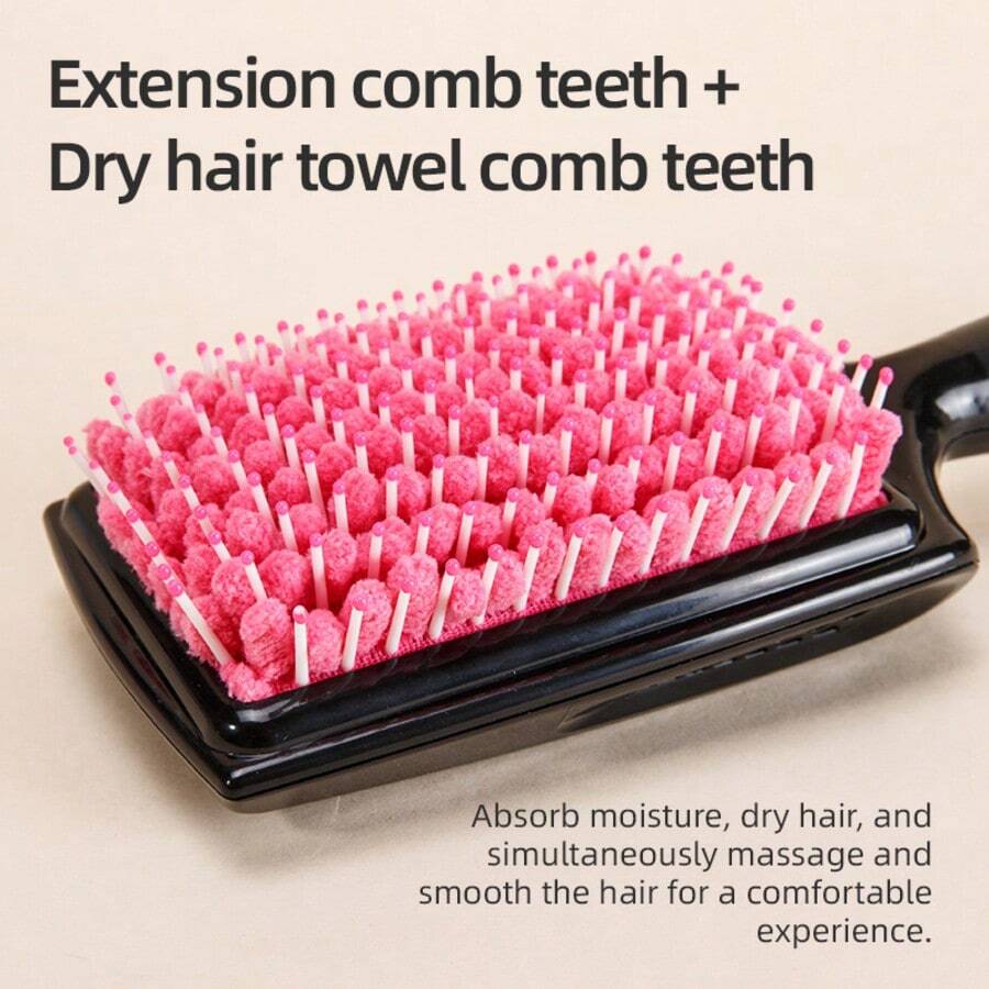 1 pieza Peine absorbente para secar el cabello, Cepillo de esponja, Toalla de secado del cabello tipo slouchy, Herramienta de peinado Cepillo de masaje del cuero cabelludo - Regalo para boda/Día de San Valentín/Día de la Madre, Regalo para amigos y familiares
