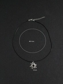 1 chiếc vòng cổ xoắn ốc mặt trời tối giản, vòng cổ choker thiết kế độc lập dành cho nữ. - Bạc - Xem 5