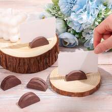 10pcs/6pcs Wooden Table Number Holders, Semi-Circular Base Card Holders, Reusable Menu Markers And Memo/Photo Clips, Suitable For Weddings, Restaurants, Banquets And Birthday Parties - Multicolor - View 7