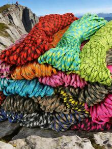 10/100m/Pc Fluorescent Color Camouflage 7-Strand Paracord, Suitable For Outdoor Multipurpose Emergency Survival Rope, Parachute Cord, Bracelet Woven, Camping, Laundry Line, Pet Leash, Durable DIY Rope - 10 Meters - View 3