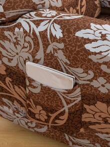 1件装牛奶丝印花弹力躺椅沙发套，单人沙发套，适用于客厅、卧室、书房躺椅沙发 - 彩色 - 查看 4