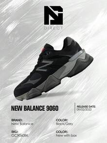 New Balance 9060 Black Grey (GS) - Women's Lifestyle Sneakers – Shose For Woman-Vintage-Spring & Summer-Inspired Running Shoes, Shock-Absorbing Comfort, Gym To Streetwear Casual Wear-Mother's Day Gifts-Father's Day Gift–GC9060BK - 黑灰色 - 查看 6