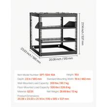 Rack de Red Abierto de 10U, 585 mm de Profundidad, Rack de Servidores de Pared o de Suelo, Resistente 4 Postes, con Estantes Ventilados y Herrajes de Montaje, para Todo Equipo de Red/IT/AV - 10U - Ver 7