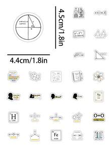 65张STEM贴纸套装，手绘科学美学设计，化学和物理学习工具，送给科学爱好者和学生的礼物，学习用品 - 科學元素 - 查看 8