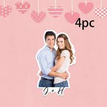 4/12/24pcs Personalized Photo Gift Stickers, Customize Photo And Text,Custom Coffee Cup Stickers With Picture And Text, Design Your Own Stickers , Custom Logo Mug Stickers , Personalized Gift For Mom Or Dad - Multicolor - View 9