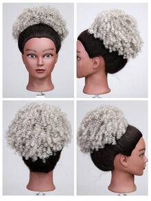 10英寸卷曲抽绳网状马尾假发 - 65克，轻盈，高密度，打造时尚造型 - 彩色 - 查看 12