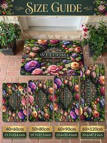 1pc Gold Diamond Velvet + 850g/㎡ Pointed Toe Printed Carpet, Featuring Exquisite Border Pattern And Exotic Nordic Design, Anti-Slip And Stain-Resistant, Retro Bohemian Modern Holiday Carpet, Moroccan Washable, Suitable For Yard, Patio, Balcony, Picnic Outdoor Decor, Study, Entryway, Long Corridor, Large Area Carpet - A - View 7
