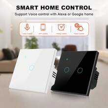 WiFi & 蓝牙双模智能开关 - ChevoLink EU 触摸式墙壁开关 1/2/3/4 位 白色/黑色 需要零线 AC 100-240V - 可与 Tuya 和 Alexa 无缝集成 - 白色 - 查看 3