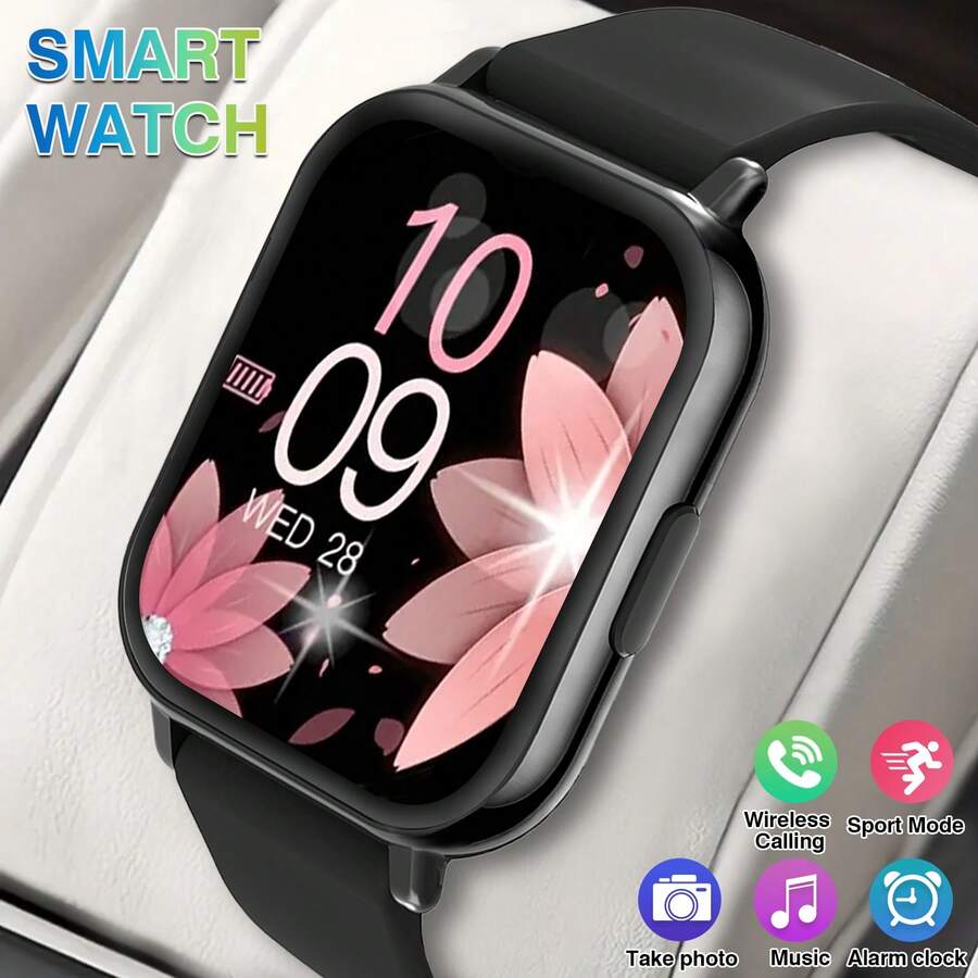 Reloj inteligente multifuncional unisex - Pantalla HD de 1.5", llamadas inalámbricas, control de cámara, ajuste de música, seguimiento de actividad física, fondo de pantalla personalizable | Compatible con teléfonos Android, alertas de llamadas y mensajes - Multicolor - Ver 1