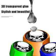 Tapa de vástago de válvula de neumático con logotipo de calavera de aleación de aluminio, tapas de válvula de aire de vástago de rueda de neumático para automóviles, 4 piezas por juego 8EM6 - Rojo-Negro-Blanco - Ver 5