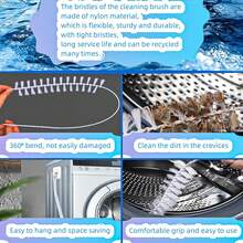 1支柔性长窄清洁刷，适用于洗衣机滚筒、厨房、浴室缝隙、热水器清洁，多用途 - 彩色 - 查看 7