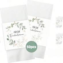 50pcs/Pack Vintage Joyful Teardrop Decorative Handkerchief Clips, Convenient Finishing, Suitable For Wedding Ceremony - Retro Church Handkerchief - Wedding Creativity - Wild Flowers - 1-50pcs - View 7