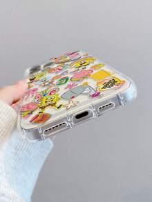 SPONGEBOB 1个时尚卡通创意全屏趣味海绵宝宝海星花朵彩虹爱心图案防震气囊手机壳保护套，兼容三星/苹果17/16/15/14/13/12/11 Pro Max/12 Pro/14 Plus及其他型号 - 彩色 - 查看 5