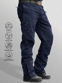 KEFITEVD Men's Tactical Pants Military Work Pants For Men Ripstop 9 Pockets Construction Trousers - 藏蓝色 - 查看 1