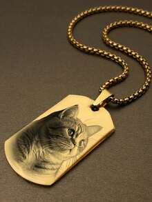 1pc Personalized Photo Heart Necklace, Customizable Engraved Photo Necklace, Personalized Photo Necklace, Square & Heart Shaped Photo Necklace, Gift For Mom/Wife, Stainless Steel Silver, Gold, Black Necklace, Customizable Engraved Photo Pendant Necklace, Anniversary, Valentine's Day, Christmas, Halloween, New Year Gift - Multicolor - View 18