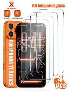 4pcs High Definition Tempered Glass Screen Protector Compatible With Iphone 17/17Pro/17Promax/17Air/11/12/13/14Pro Max/15Pro Max/16/16Pro/16Plus/16Pro Max/Xs/Xsmax, 9H Hardness, Transparent, Scratch-Resistant, Anti-Fall, Waterproof, Shockproof, Anti-Fingerprint, Full Screen Coverage - Clear - View 20