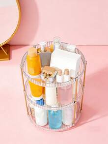 2/3-stöckiger 360° drehbarer Luxus Make-up Organizer - Großer Tischplatz Kosmetik Aufbewahrungsschrank, Badezimmer & Küchen Regal für Make-up, Hautpflege, Lippenstifte, ideal für Frauen & Make-up Enthusiasten - Verschiedenfarbig - Übersicht 9