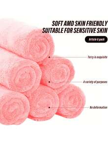 6pcs Premium Face Towel Set - Quick Dry - Ultra Soft Coral Fleece, High Absorbency - Multipurpose, Can Be Used As Bath Towel, Spa Towel, Face Towel, Finger Towel - Multicolor - View 14