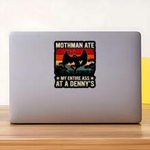 1PC Mothman Mystery Sticker, Funny Cryptid Laptop Decal, Retro Mothman Vinyl, Paranormal Gift, Waterproof Peel & Stick Water Bottle Sticker - S1917 - View 9