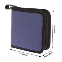 Estuche de Almacenamiento para Discos CD/DVD, 1 Pieza, 40 Discos, Oxford, Organizador de CD/DVD, Porta Discos, Porta Folletos de DVD SDCA - Azul - Ver 8