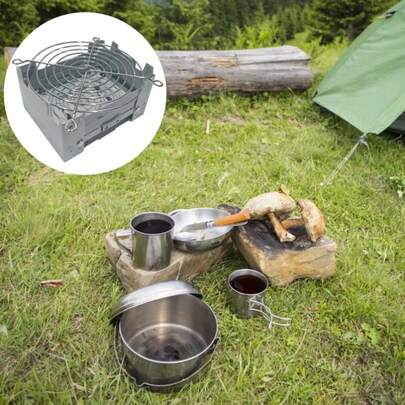 Compact Outdoor Stove, Portable Folding Pocket Stove, Convenient To Carry, Ultra-Light, Foldable Outdoor Cooking Stove, Suitable For Camping, Hiking, Picnics, Backpacking, Made Of Iron Material, Does Not Contact Food