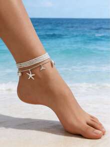 1件装度假风精致蝴蝶链脚链，女士款 - 彩色 - 查看 5