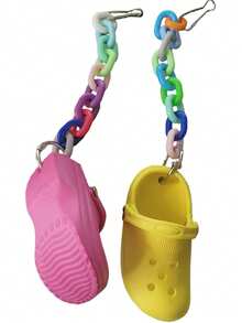 Đồ chơi chim bằng acrylic nhiều màu ngẫu nhiên, đồ chơi gặm cho vẹt, đồ chơi giảm buồn chán, đồ trang trí lồng chim, đồ chơi dép - Nhiều màu - Xem 6