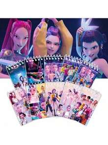 10pcs K-Pop Huntri/X Mini Spiral Notebooks, Memo Pads, Idol Theme Party Gifts - Multicolor - View 1