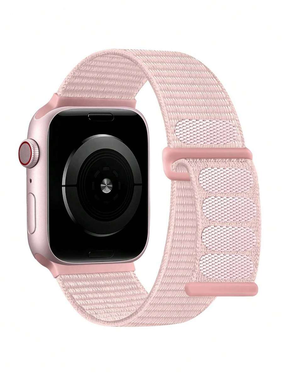 1条粉色运动表带，兼容 40mm、41mm、38mm、42mm、46mm、44mm、45mm、49mm，可替换弹性尼龙表带，兼容 Series S11、S10、S9、S8、S7、S6、S5、S4、S3、S2、S1、SE。透气性极佳，柔软舒适，适合户外运动、瑜伽、健身，时尚百搭，男女皆宜。粉色，适合派对、聚会、海滩活动、日常佩戴，也是送给成年女性的圣帕特里克节礼物和配饰。