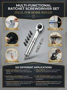 40-In-1 Ratcheting Screwdriver Set With Universal Socket, Multi-Angle Adjustable Magnetic Tools, S2 & CR-V Steel, Extended Handle Home Repair Tools For Men, Herramientas, Gifts For Men - 40-in-1 Set - View 8