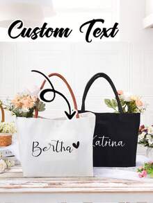 Personalized Burlap Tote Bag,Personalized Bridesmaid Proposal Bags,Beach Tote Bag,Bridesmaid Beach Gift, Bachelorette Party Bag,Bridesmaid Proposal Gift - Multicolor - View 1