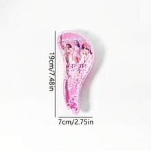 K-POP风格女生气垫按摩发梳，时尚头皮按摩梳，防静电，耐用ABS手柄，尼龙刷毛，适合所有发质，高级气垫梳 - 彩色 - 查看 3