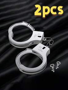 复古银色多功能塑料手铐，趣味性感角色扮演道具，适合万圣节派对和舞台表演，是理想的节日礼物和派对礼品。 - 彩色 - 查看 13