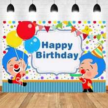 Cartoon Cute Kid Birthday Party Supplies Background Decoration Circus Plim Theme Shower Photography Props Gifts - CL40-24 - 查看 6