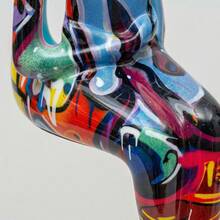 LUMIARTISAN 3pcs Abstract Thinker Resin Sculptures | Stress Relief Desk & Shelf Decor | Art Lover Gift - C Graffiti Style - View 6