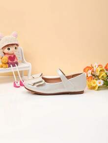 Girls' New Cute Pink Flat Shoes, Fashionable Slip-On - White - View 7