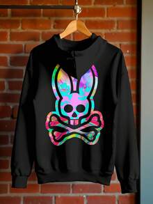 Oversized Rabbit Skull Urban  Unisex DTF Ref-4553 Sweatshirt - màu đen - Xem 5