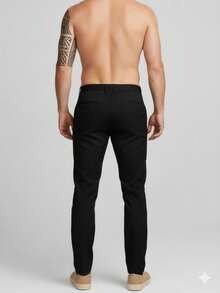 Men's Tailored Polyamide Trousers Old Money Imported Plus Size Clout - màu đen - Xem 4