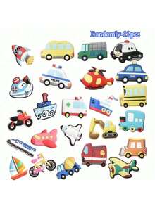 6pcs/12pcs Random Cartoon Car Soft Rubber Fridge Magnets, Creative Decorative Letter Magnetic Stickers, Mini - Multicolor - View 8